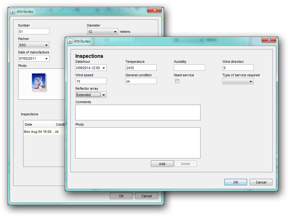 Examples of forms displayed in JMap Pro