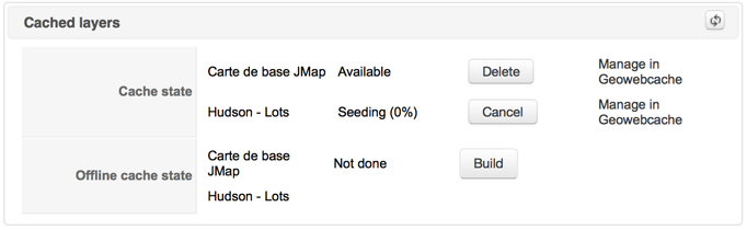 Interface for managing cache for JMap Web and JMap Mobile applications