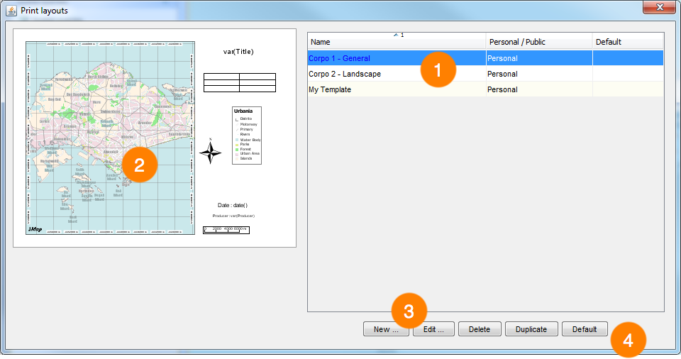Print layout window