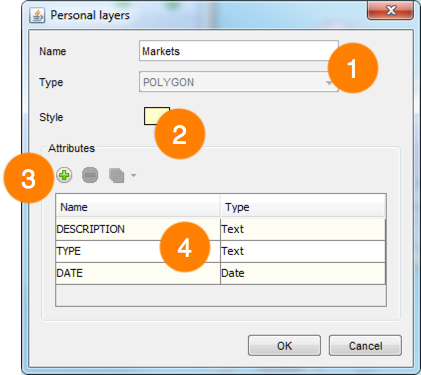 Interface for creating and modifying layers