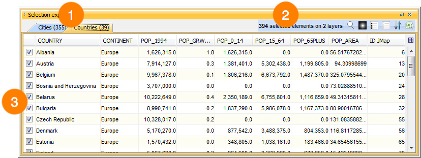 Selection explorer