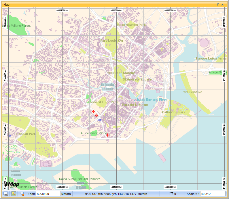 Example of a map with a grid