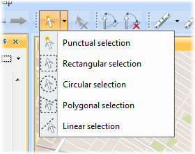 List of available selection tools
