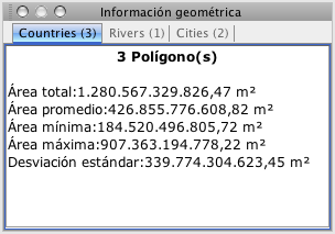Información geométrica sobre varios elementos
