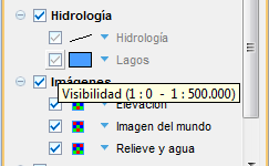 Capa que no se ve a causa del rango de escalas de visualización