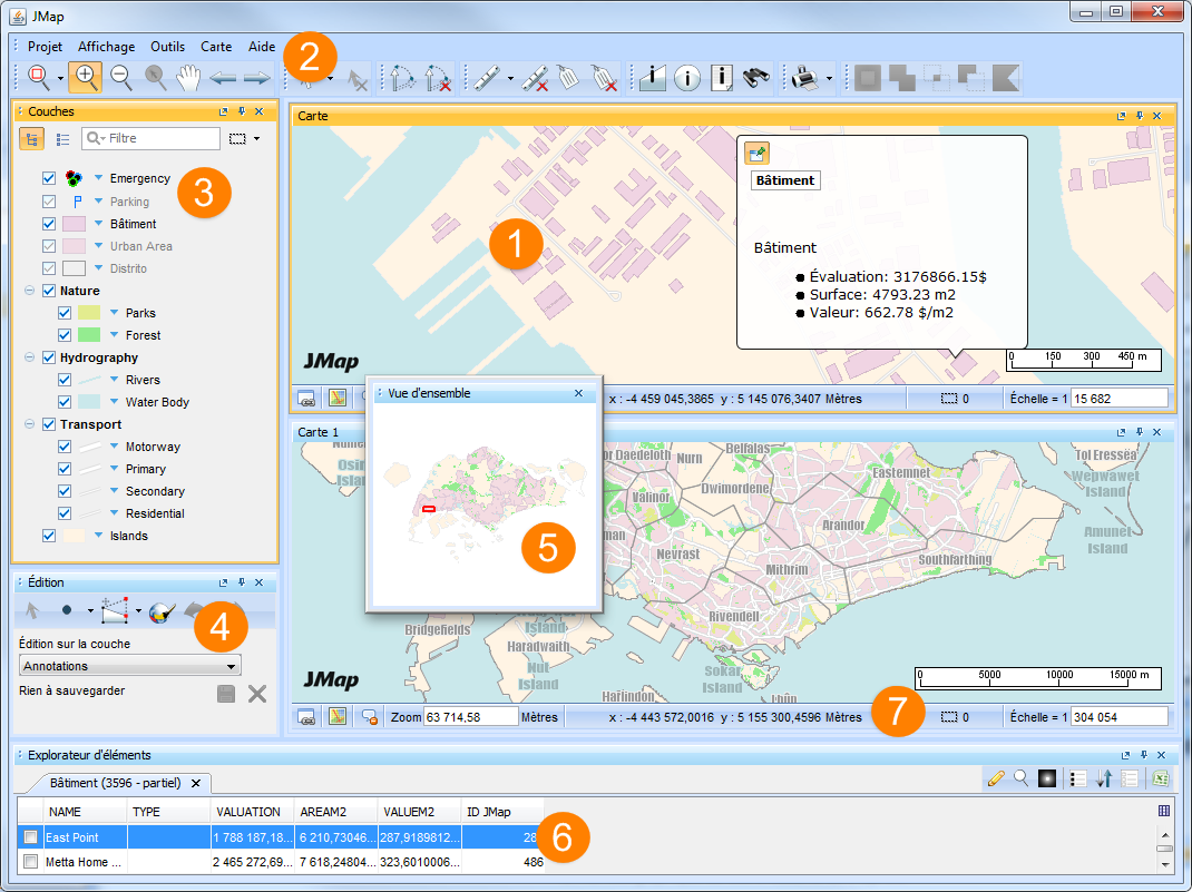 L'interface graphique JMap Pro