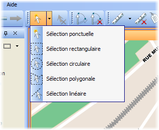 Liste des outils de sélection disponibles