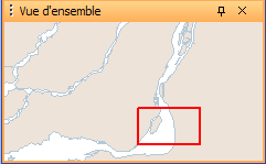 Vue d'ensemble montrant en rouge la région présentement affichée