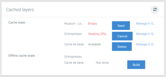 Interface for managing cache for JMap Web and JMap Mobile applications