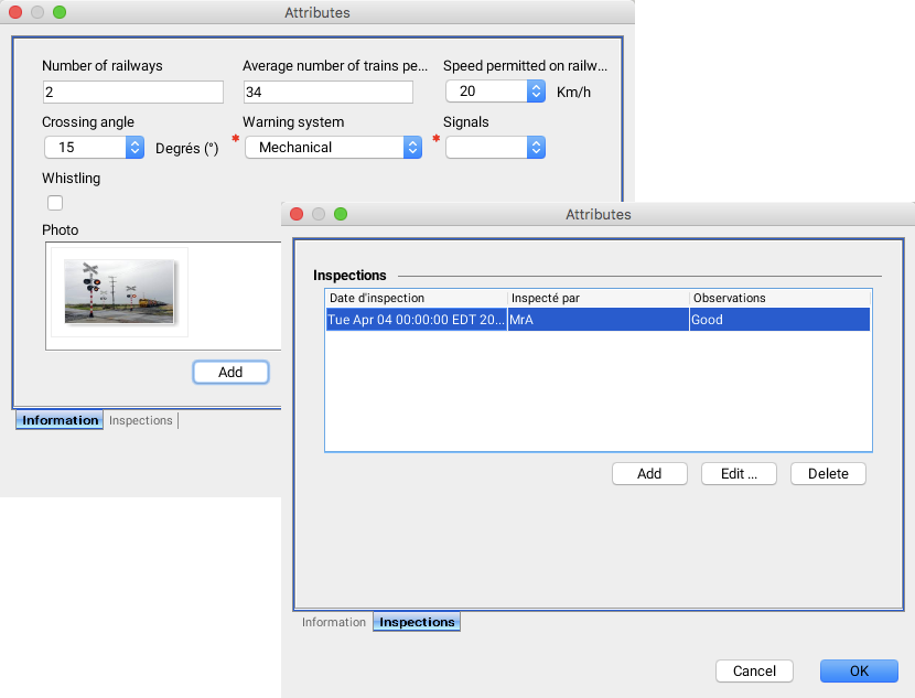 Examples of forms displayed in JMap Pro