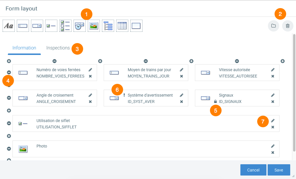 Form designer interface