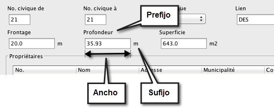 Ejemplo de disposición de los componentes de un formulario