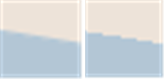 Example of polygon border with antialiasing (left) and without antialiasing (right)