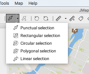 List of available selection tools