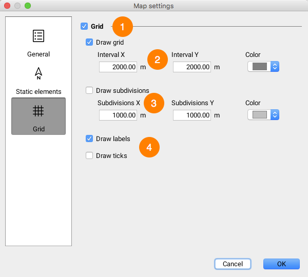 Grid configuration interface