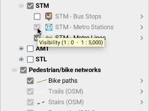 Example of a layer not displayed because of the visibility thresholds