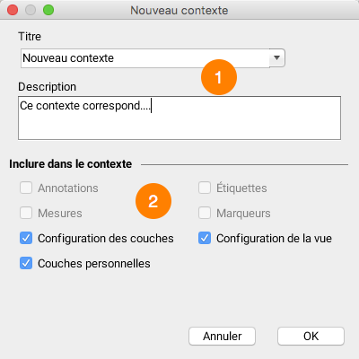 Création d'un nouveau contexte