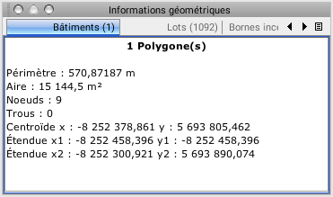 Information géométrique sur un seul élément