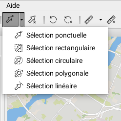 Liste des outils de sélection disponibles