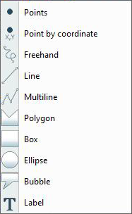 Drawing tools menu