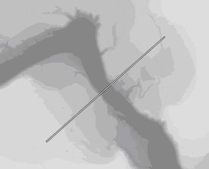 Exemple de tracé pour la mesure de pente