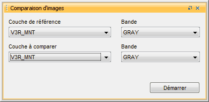 Fenêtre de configuration pour la comparaison d'images