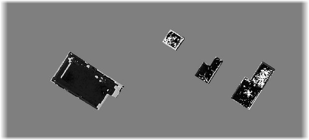 Résultats de la comparaison des deux images, en utilisant la bande "0-RED".