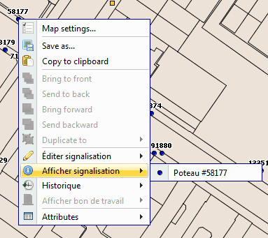 Menu d'accès à l'affichage<br>
