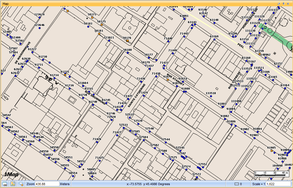 Exemple de carte avec la couche Signal-X