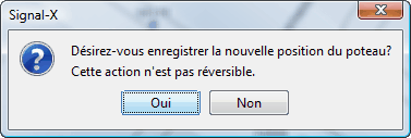 Boîte de dialogue de confirmation du déplacement d'un poteau