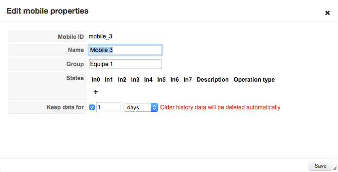 A mobile unit configuration interface