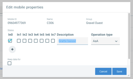 A mobile unit configuration interface