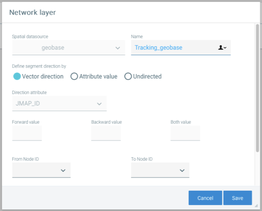 Interface for configuring a road network for analysis