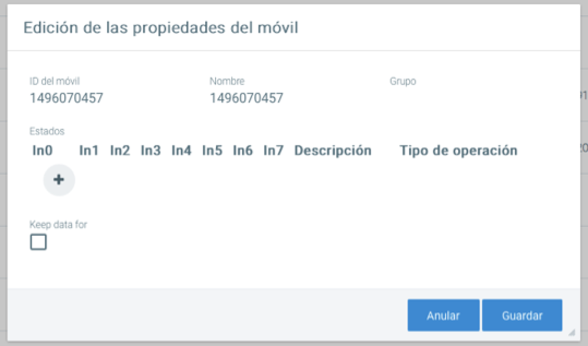 Interfaz de configuración de una unidad móvil