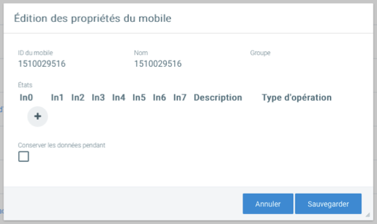 Interface de configuration d'une unité mobile